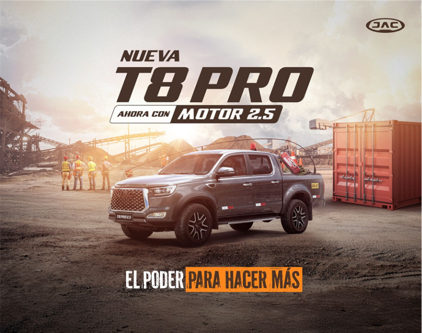 AMPLIAMOS NUESTRO PORTAFOLIO DE PICKUPS CON LA NUEVA T8 PRO 2.5 4X4