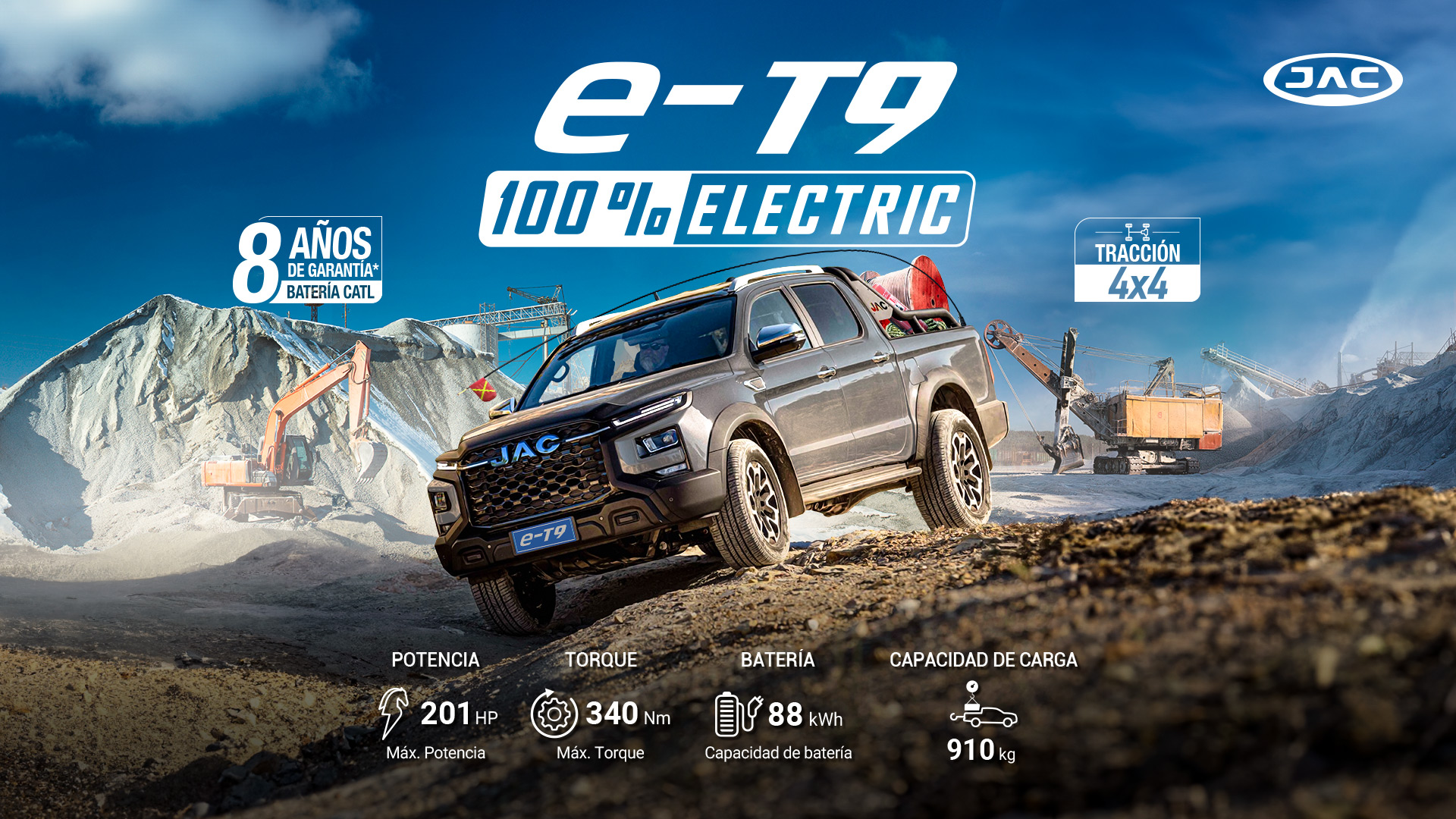 JAC PRESENTA LA NUEVA E-T9 4x4 100% ELÉCTRICA EN PERÚ: POTENCIA ELÉCTRICA, TECNOLOGÍA Y EFICIENCIA OPERATIVA